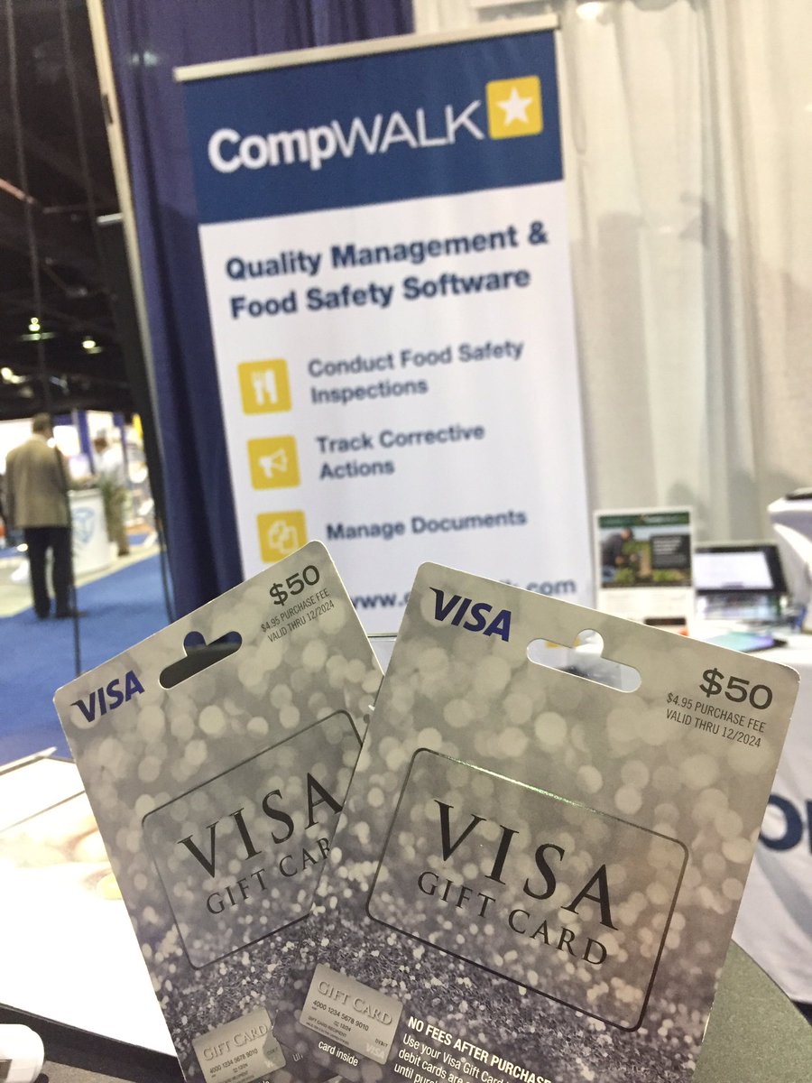 CompWALK's tweet photo. Don't miss our Solutions Stage presentation at 1:30 and a chance to win a $50 Visa Gift Card! #FoodSafetySummit https://t.co/USF9Kv17Jv