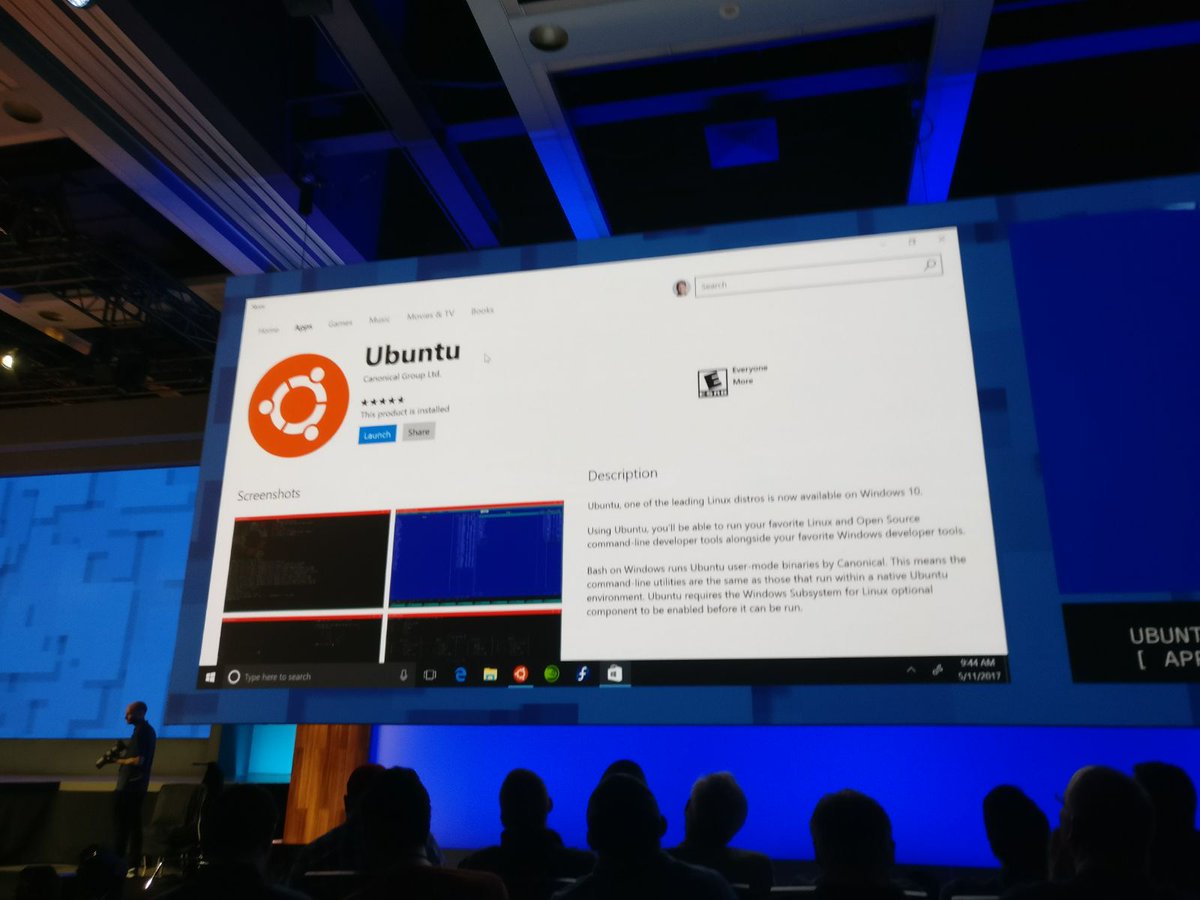 sachaqs's tweet photo. .@ubuntu @openSUSE and @fedora are coming to the @windowsstore too π΅ #Linux #Dev #MSBuild #FrenchAtBuild https://t.co/6hVxuXxqba