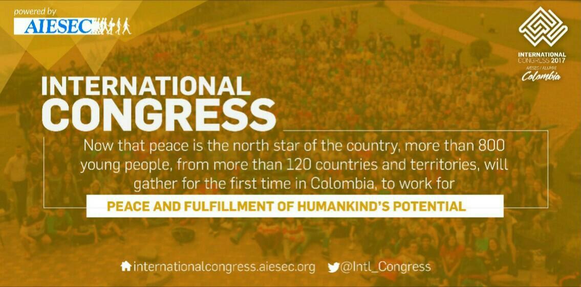 marrtinerz's tweet photo. @SENAComunica 70000 young leaders striving for peace, spread the mesage to @JuanMaSantos about the #AIESECInternationalCongress #AvanzaLaPaz https://t.co/C0ORJ58seq