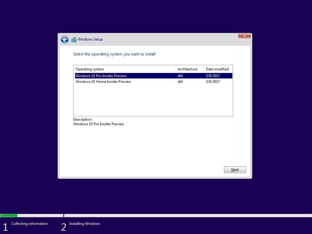 WZor on Twitter: "Install of ISO image Windows 10 Insider ...