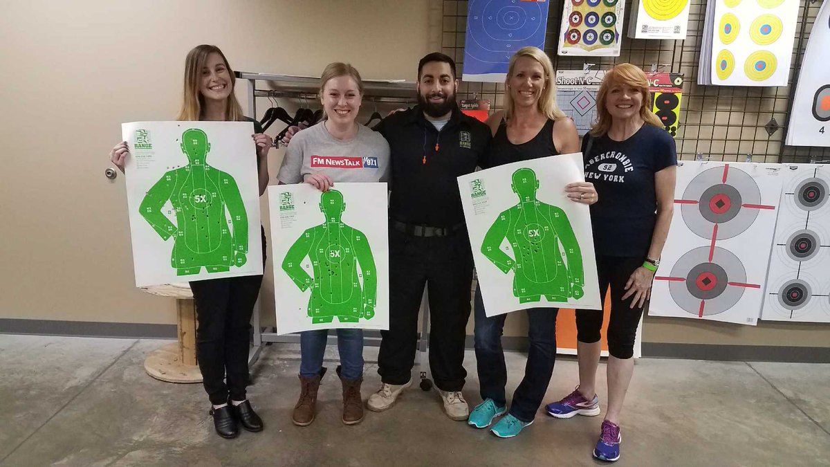 971FMTalk's tweet photo. Thank you #TheRangeSTL for having KT, @Pippy971 & @denysschaefer out for ladies night! Pictured with awesome instructor, Navy Seal Christos! https://t.co/bY5bTtELZd