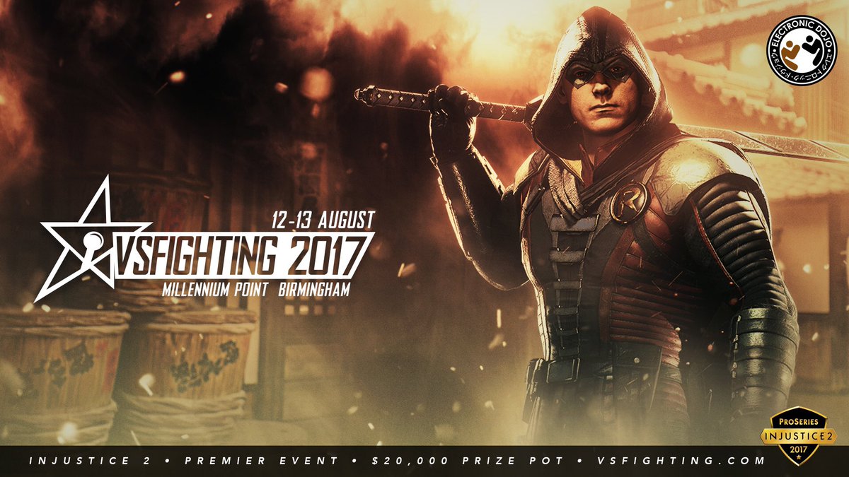 Electronic Dojo (@electronicdojo) on Twitter photo We are proud to announce that VSFighting 2017 is a Premier Event in the Injustice Pro Series! August 12-13, don't miss out! We are proud to announce that VSFighting 2017 is a Premier Event in the Injustice Pro Series! August 12-13, don't miss out!