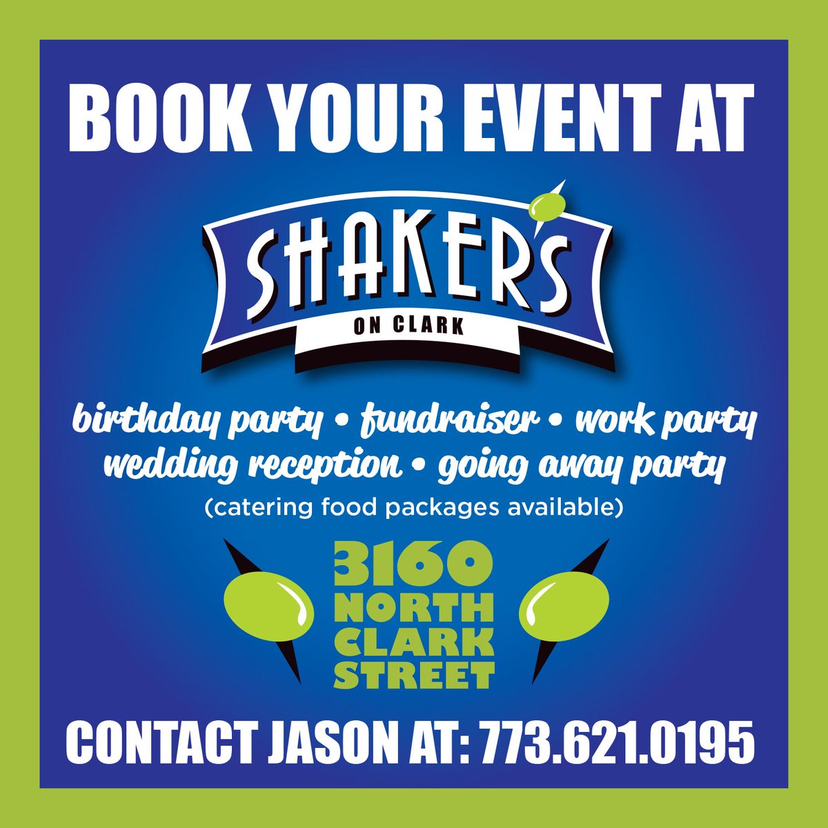 Book your event at Shakers today!!
#shakersonclark