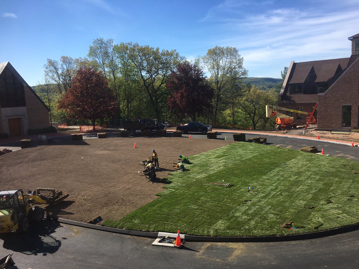 newellgrant's tweet photo. New Sixth Form Lawn being installed as construction begins to draw to a close around here! #martletsflytogether #gritandgrace https://t.co/wzQ5vLauHr