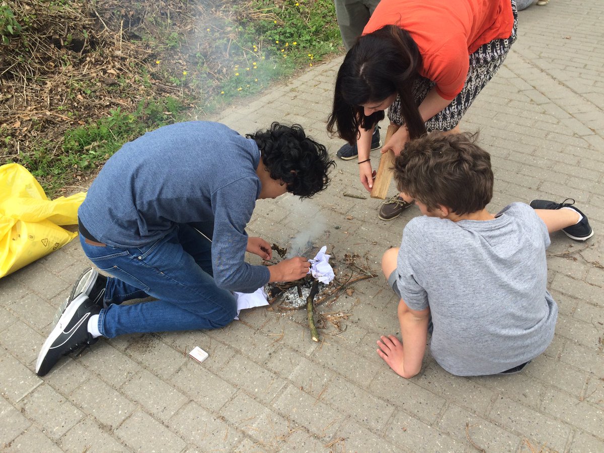 Newman_SJane's tweet photo. Fire building essentials during Outdoor Learning PL module #MSlearns @ISB_MS @kljohannessen https://t.co/RaiXpC7W9H