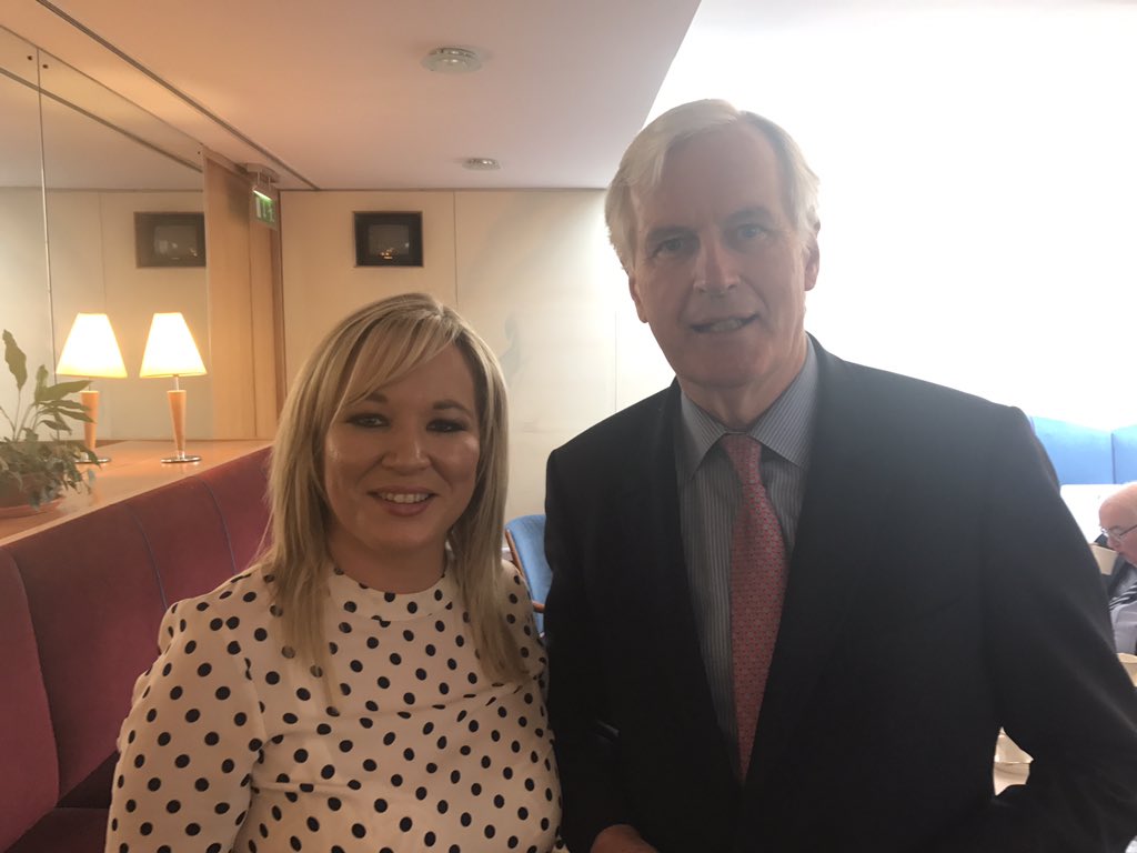 moneillsf's tweet photo. Pleased to meet with EU Chief negotiator Michel Barnier on Brexit to put our case on special status for the north with the EU https://t.co/nkZ28nqukx