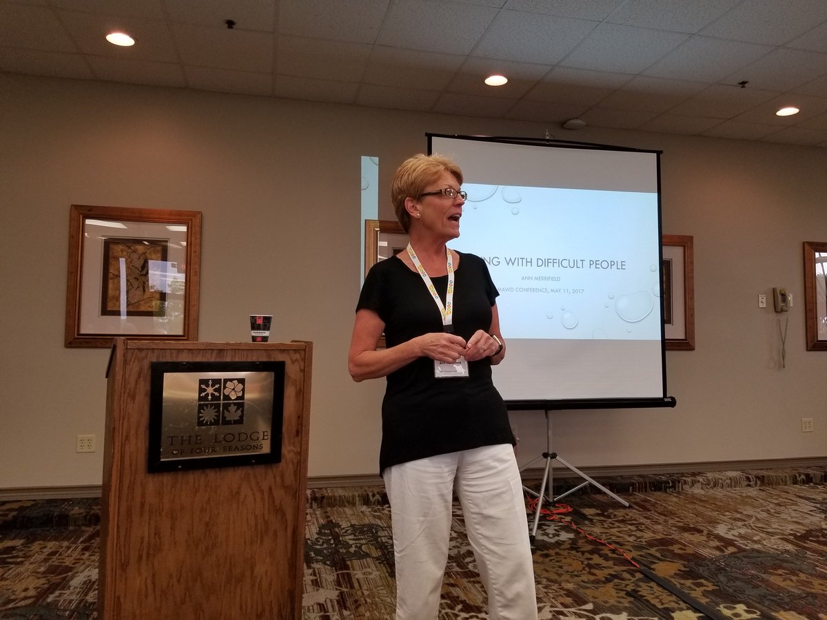 _MeganShort's tweet photo. Kicking off the morning with learning how to deal with difficult people at #MAWD17. @amerrifield1 @MO_WkDev https://t.co/h86PZjfsAL