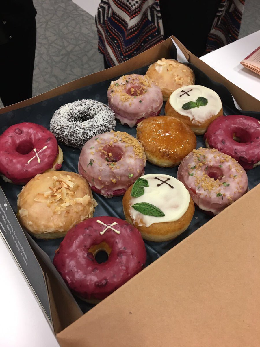 Can't make #surveyorssevens but these @CrosstownDough #donuts are certainly making up for it! Thanks @ByrnesAimee you're the best!