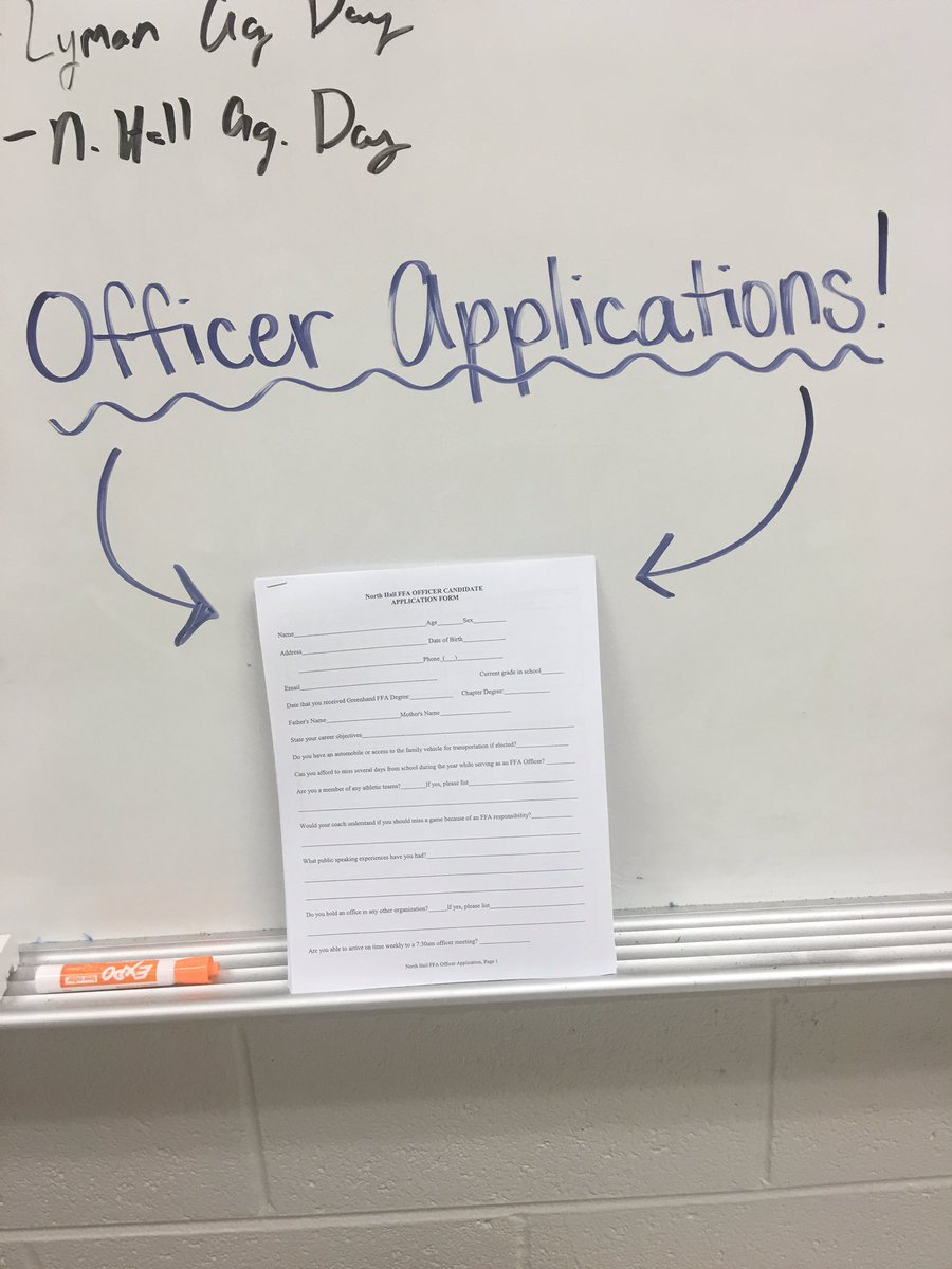 NorthHallFFA's tweet photo. Don't forget to grab your officer application during class! They are due May 19! 😄 https://t.co/LAZSVgEEbe
