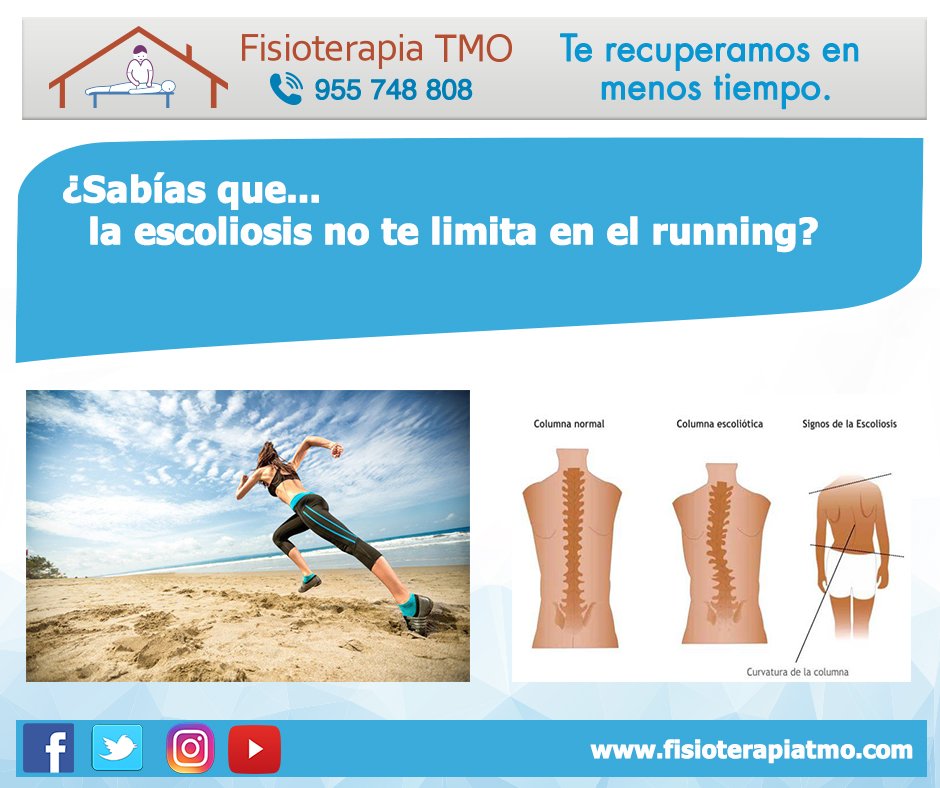 fisioterapiaTMO's tweet photo. Lo mejor para un #runner con #escoliosis es optar por las superficies planas, mantener la zona  #lumbar fuerte y no abusar. #yoelegicorrer https://t.co/M0zyvsTOGw