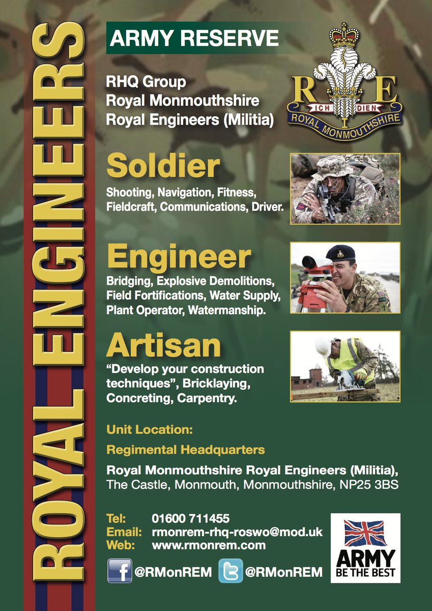 £2300 in bonuses are waiting for you, come and earn it in your spare time. Call us on 01600 711455 #RMonREM #abetteryou <a href="/Proud_Sappers/">Corps of Royal Engineers</a>