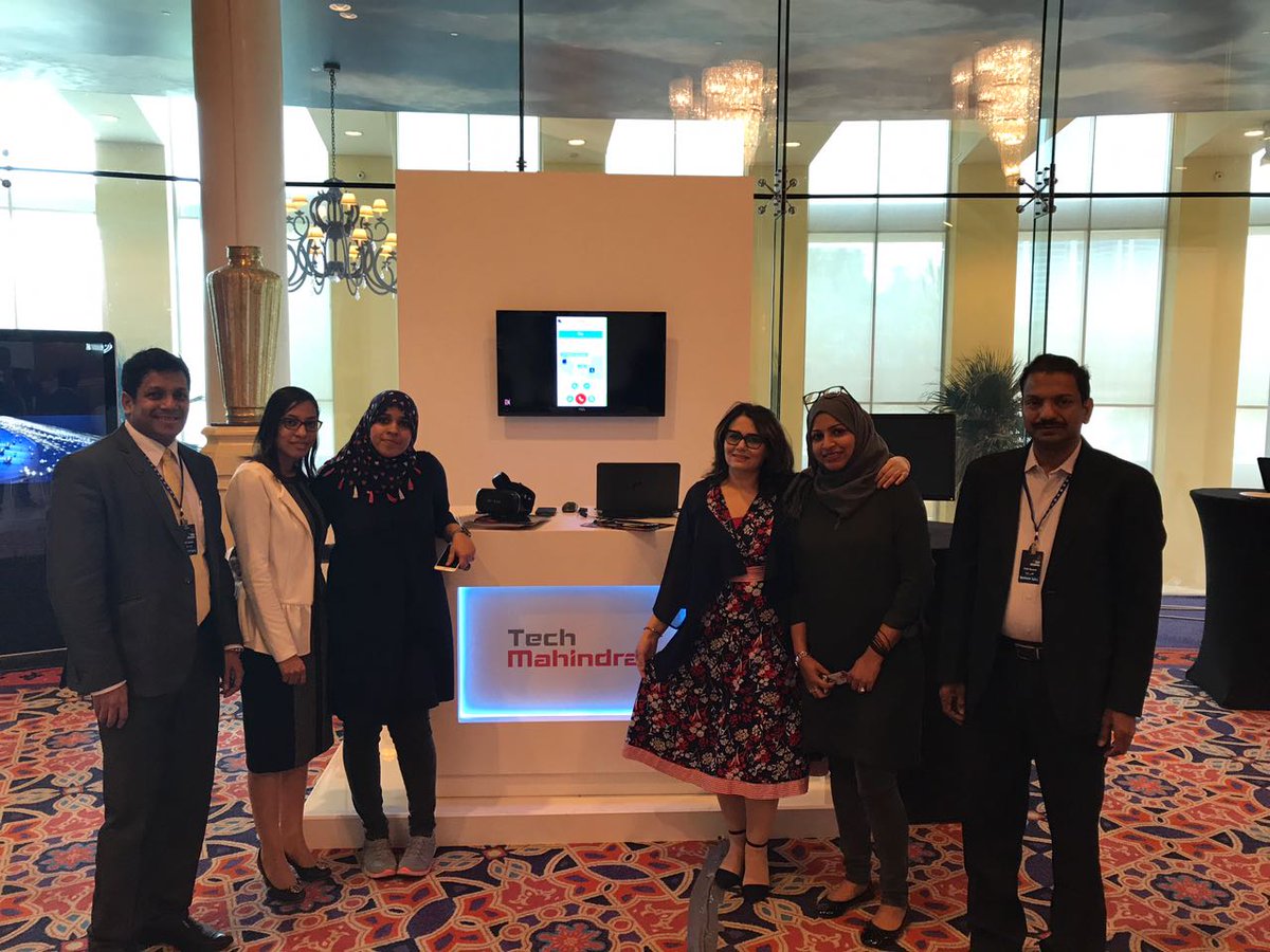 tech_mahindra's tweet photo. As #AJTechSummit Future of Media- Leaders' Summit comes to an end, here's a glimpse of the interactions from our booth. #SayHelloToDAVID #VR https://t.co/zQH8q4WoqI