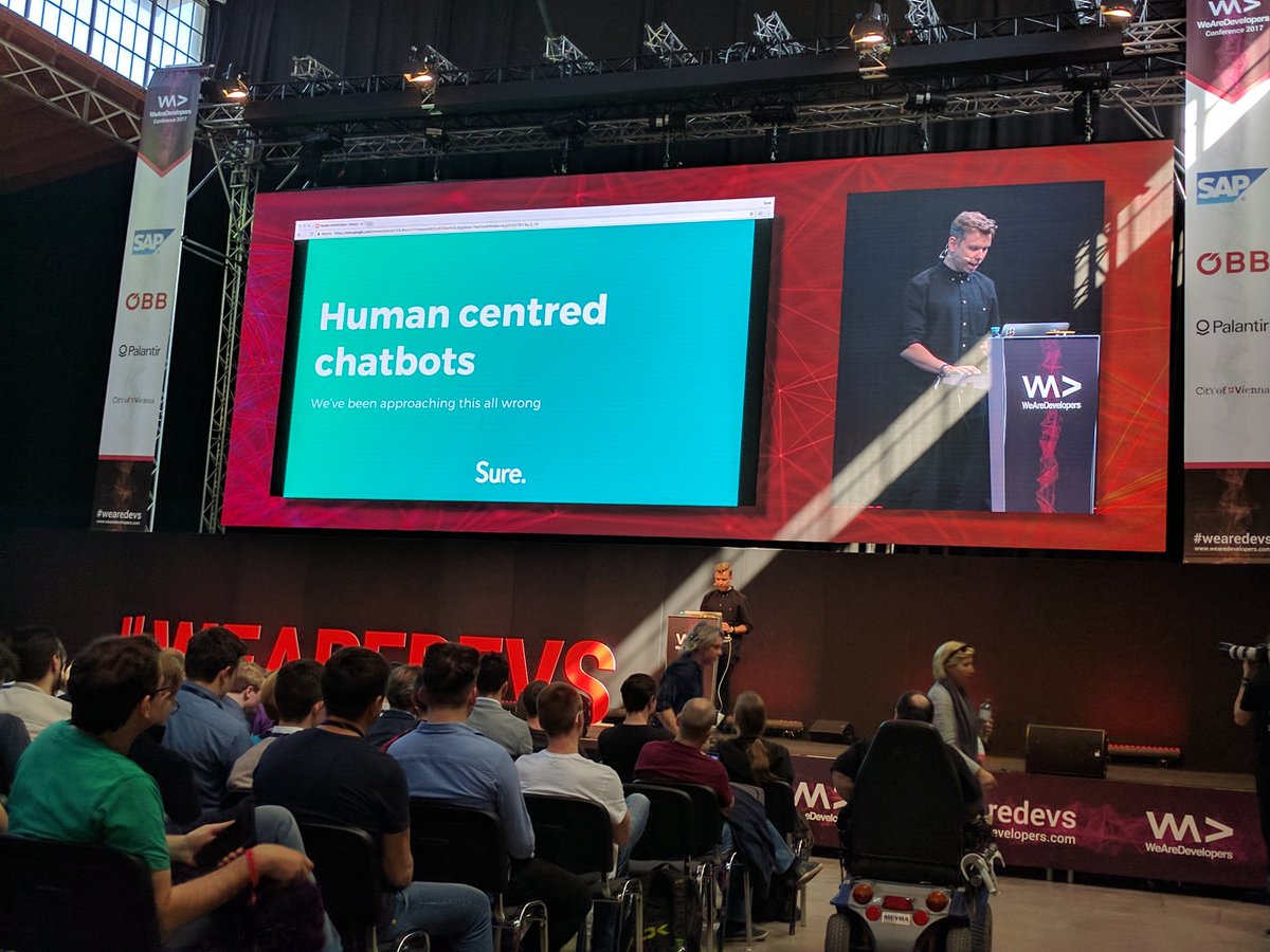 tonichatbot's tweet photo. Human centred chatbots at #WeAreDevs @WeAreDevs 🤖 https://t.co/XcfB3j2R3j