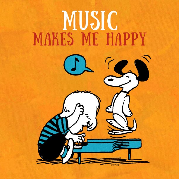 Snoopy's tweet image. RT if music makes you happy! 🎶