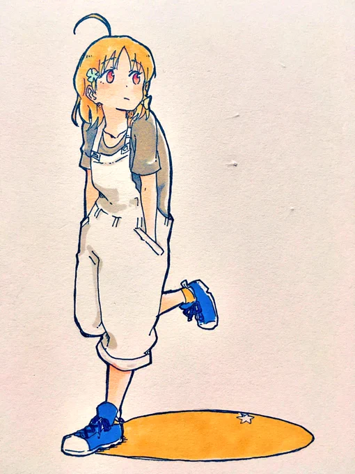 かっしーのサロペットちかっちを描いてみた 