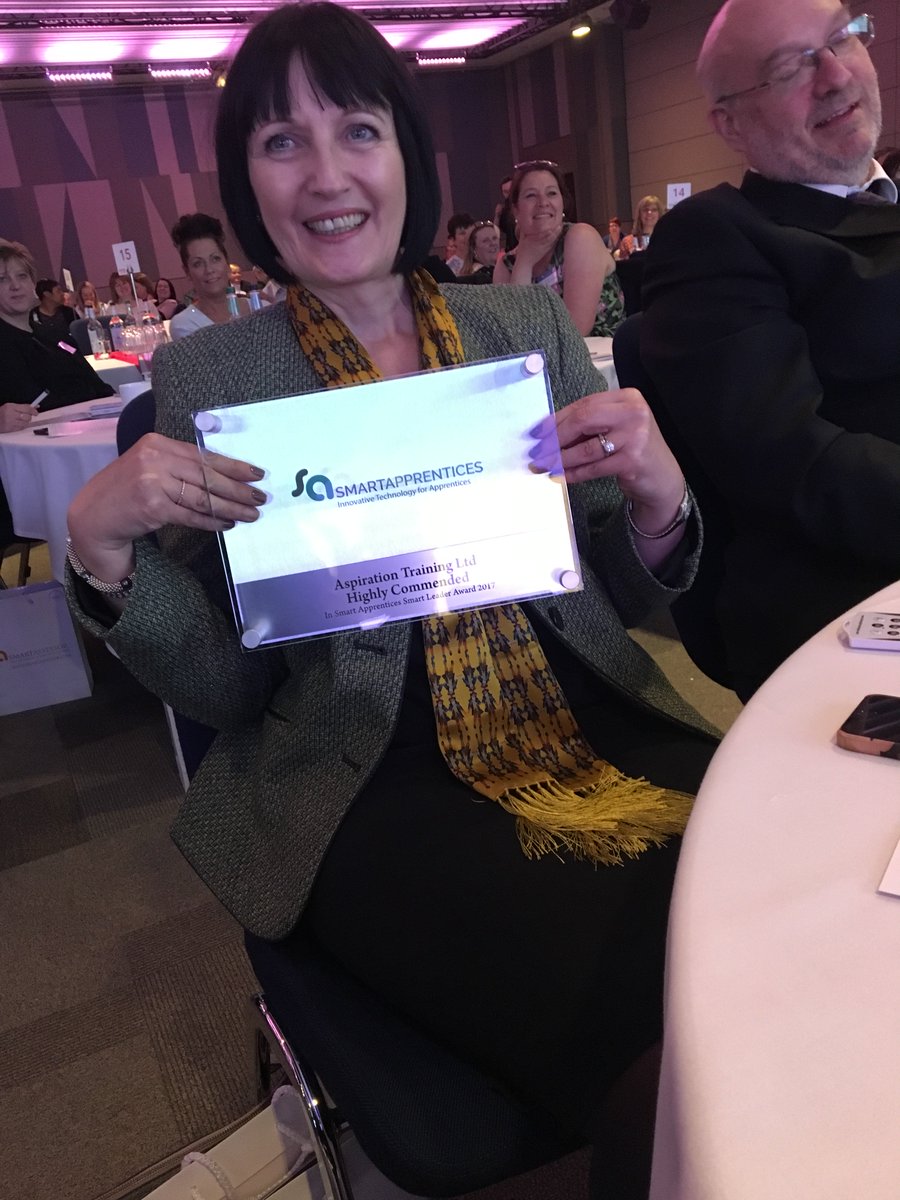 Aspiration_Ltd's tweet image. Here&apos;s Tanya with our @smartassessor  &apos;Highly Commended&apos; award! #Smartapprentices