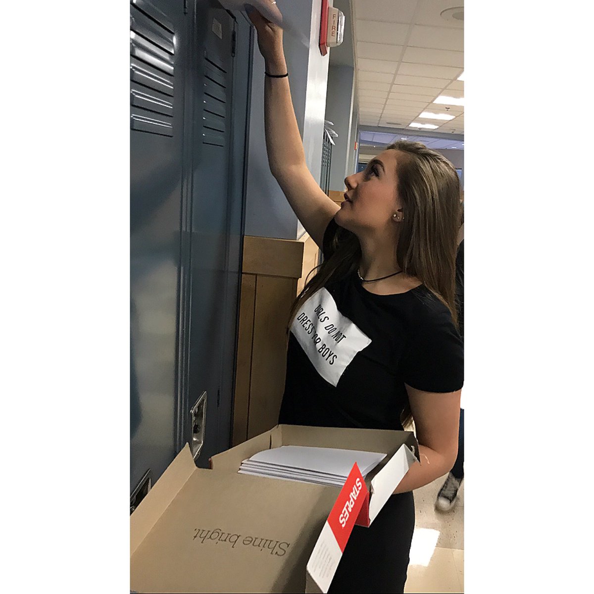 GiannaPiazza's tweet photo. When the Vice Principle, Priciple, &amp; Superintendent, refuse to respond; go to staples print 250 copies and put them on all the lockers. 🎉💪🏼😇 https://t.co/KfhYyQpCEj