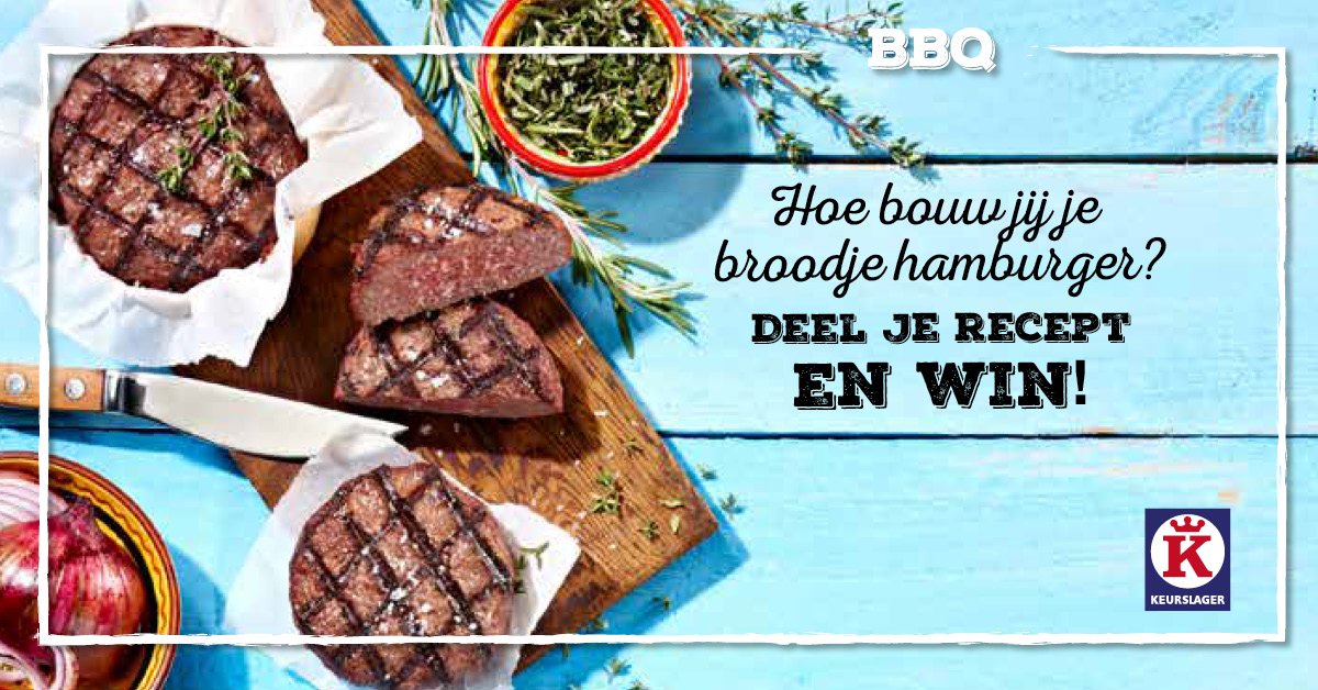 Keurslager's tweet image. Heb jij hét recept voor 't lekkerste broodje #hamburger? Deel met #BurgerMeester en maak kans op een Keurslager burger-cadeaukaart #winactie