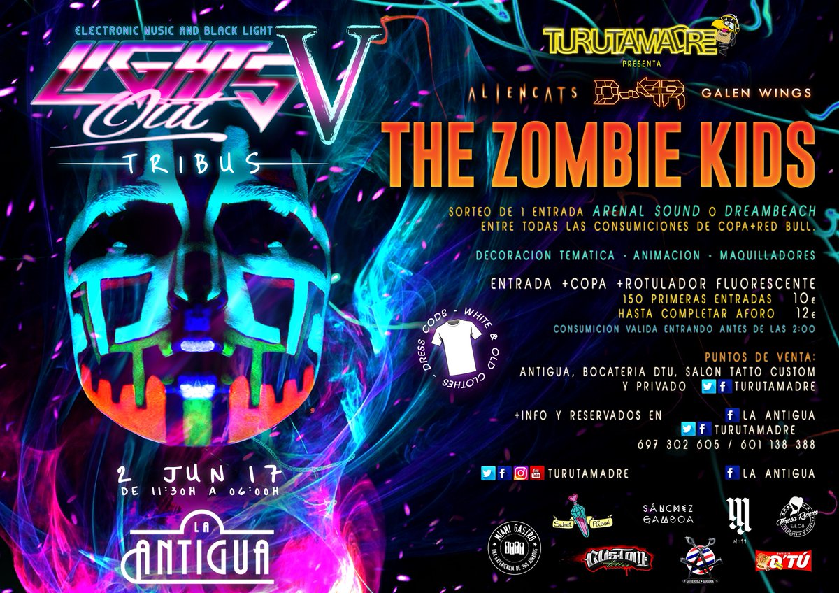 TurutaMadre's tweet photo. ¡¡VUELVE TURUTAMADRE!!

LIGHTS OUT 5: TRIBUS

Con @thezombiekids 

Viernes 2 Junio 2017 (Noche Blanca de Ciudad Real)

+info en Facebook https://t.co/tSXVt9r2Pc