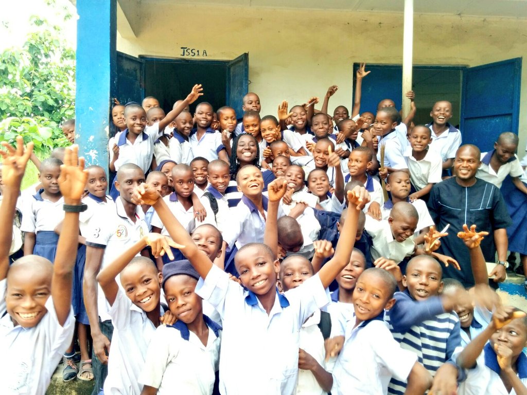 rollswells's tweet photo. Proud to support @cesved1 who is working  to #endFGM in Nigeria. Gift speaking to children at Akpamkpa Sec. School  @GMCEndFGM https://t.co/F9wVNlBR6j