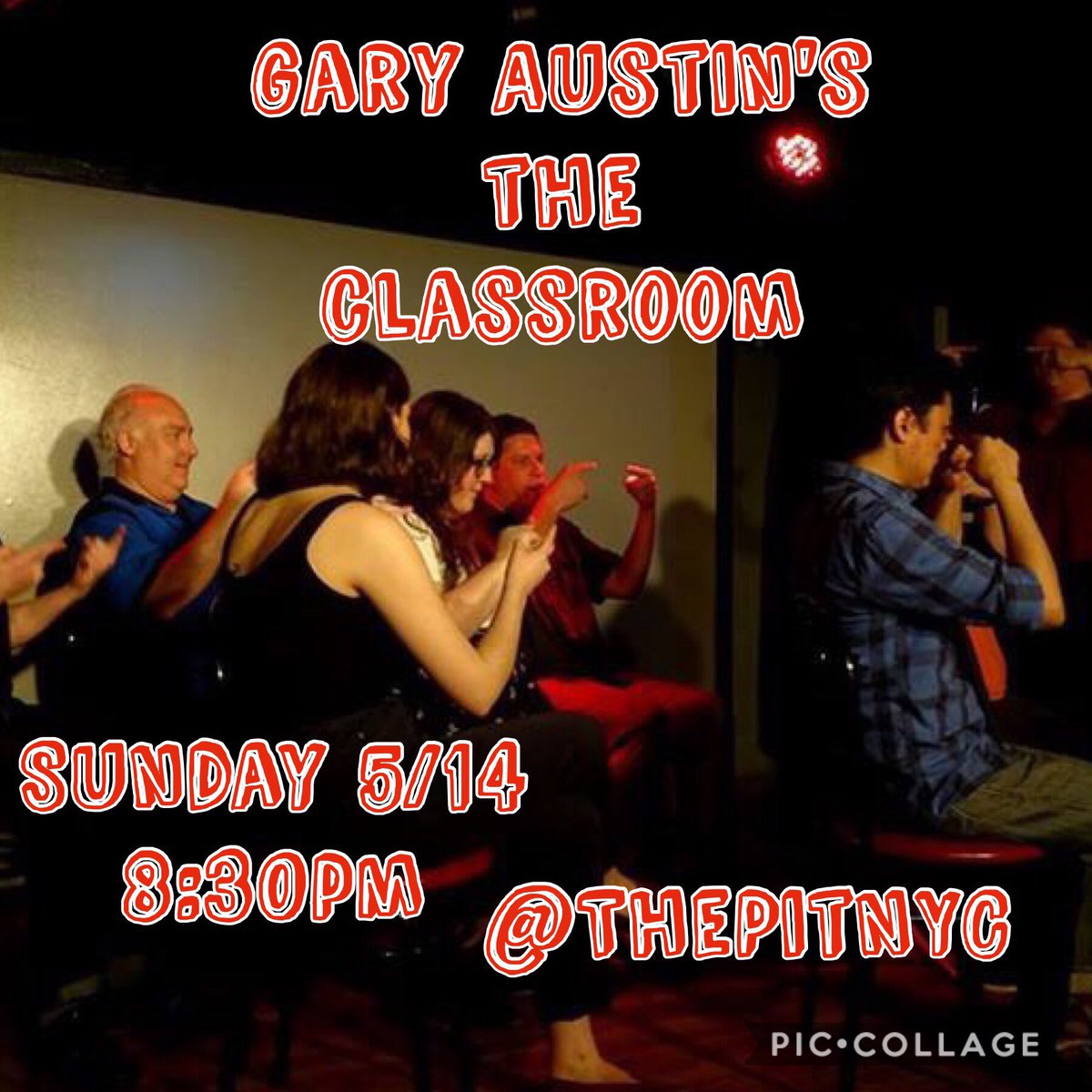 GATheClassroom's tweet photo. It's all connected! 👉🏽👈🏽 Gary Austin's The Classroom Suunnnddaayy 5/14 8:30pm #gatheclassroom #improvisation #nightout #comedy #nyc #improv https://t.co/U2xd9eL6Ec
