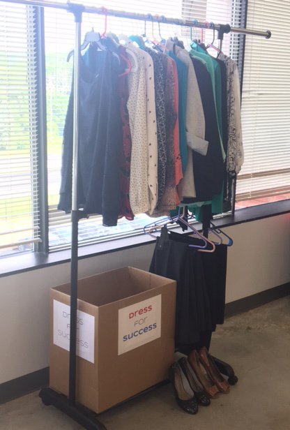 SalesforceMaps's tweet photo. Great job on the apparel collection! Keep bringing those donations. Let’s make our @PledgeOne contribution to @dressforsuccess even bigger. https://t.co/t7CrmmIpkT