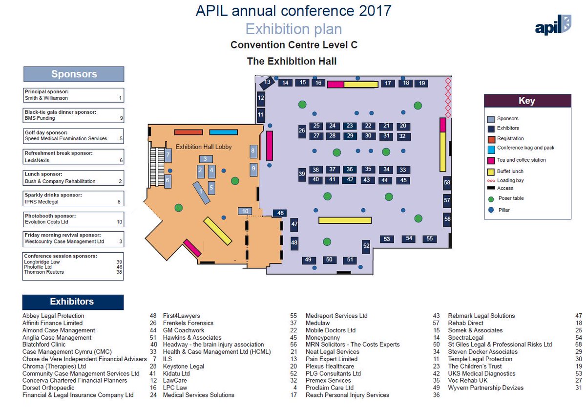 apilexcellence's tweet photo. Here's the exhibition plan for the @APIL annual conference

As usual fantastic support from some great companies!

Thank you!!

#APILAC2017 https://t.co/eSKuAtcv8e