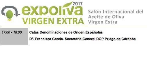 Expoliva_2017's tweet photo. Cata de #AOVEs @DOAceitePriego en #SalonAOVEs @Expoliva_2017 a las 17:00 horas https://t.co/3tM3gXMGxG