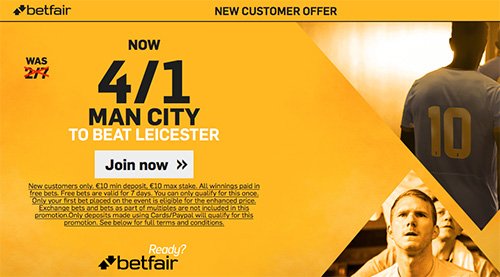 #MCFC Have been boosted to 4/1 with <a href="/Betfair/">Betfair</a>!

>> bit.ly/1KjIsFO <<

Claim these monster odds now!
