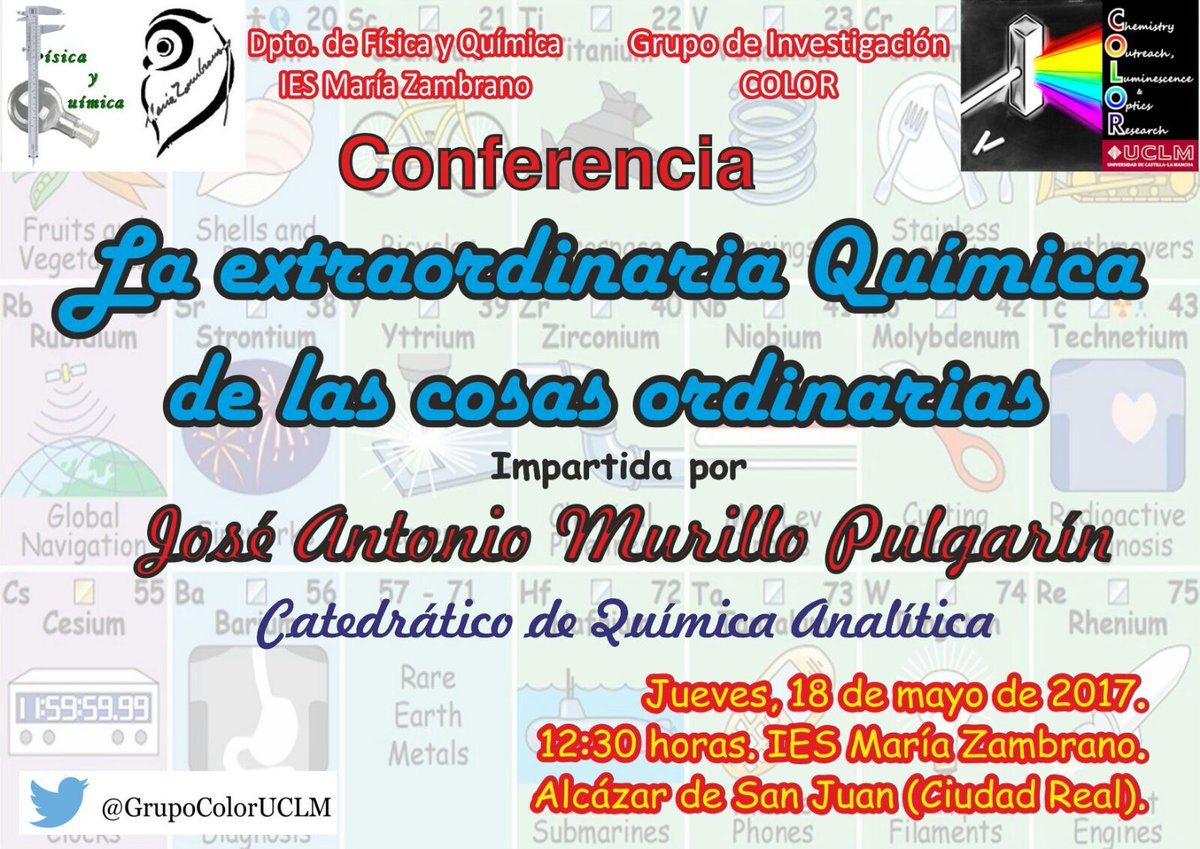 GrupoColorUCLM's tweet photo. El próximo 18 de mayo ¡conferencia de #grupoColor! en el I.E.S María Zambrano de #AlcazardeSanJuan https://t.co/RVNzp1bzoI