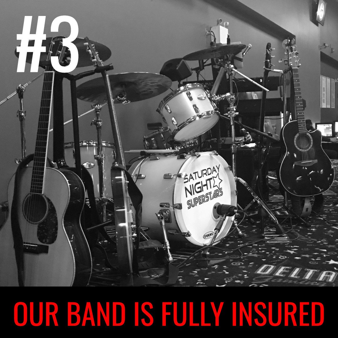 #3 Venues require vendors to show proof of liability insurance. If anything happens with our equipment or personnel, we are fully covered.