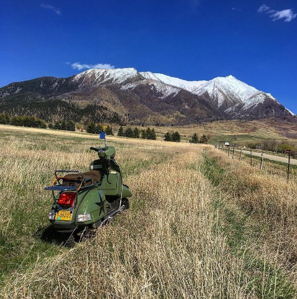 Scooting with a view! #scooter #mountains #view #scooter #scooters #genuinescooters #genuinestella