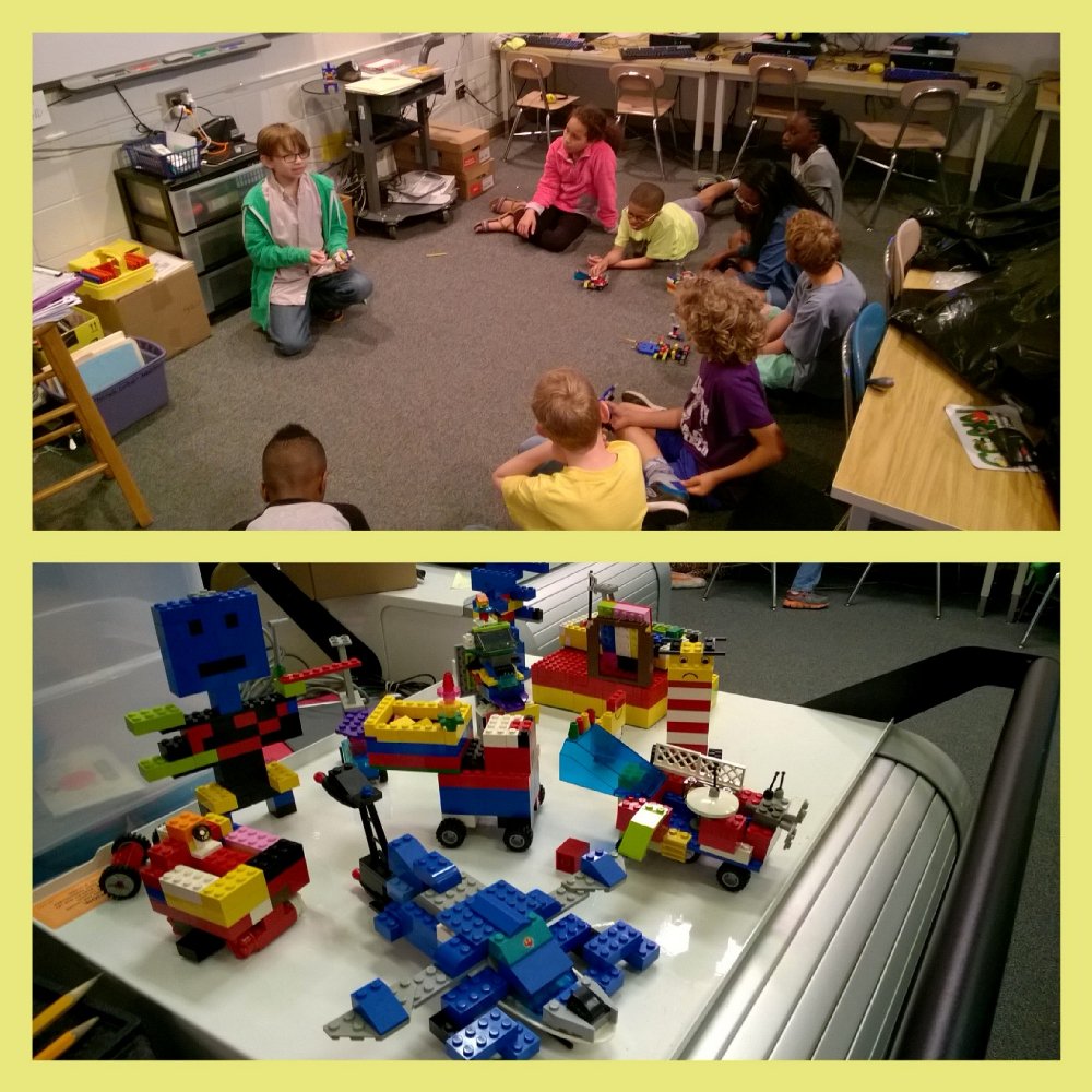 Presenting our Lego robots. Each team had to design a robot to complete a certain task. #oneconn