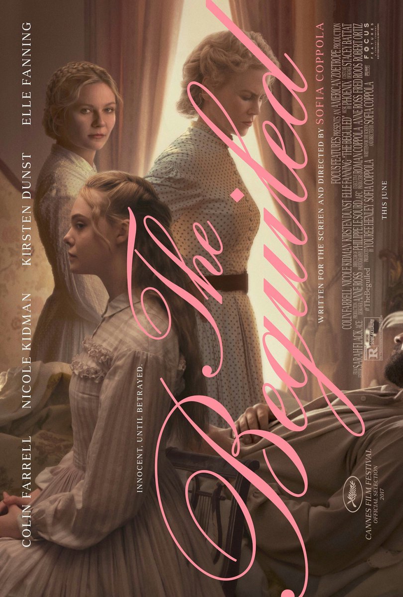 New poster for #TheBeguiled (2017 film).
#NicoleKidman #KirstenDunst #ElleFanning #ColinFarrell.