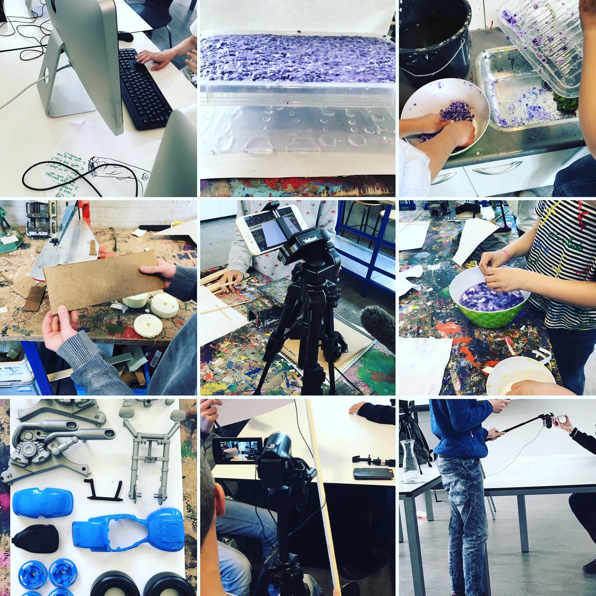 X11makers's tweet photo. Mooie week...hoe papier maken, tinkercad, motorblok, film en vooral innoveren #makered #doejeding https://t.co/7JXlidS7w0