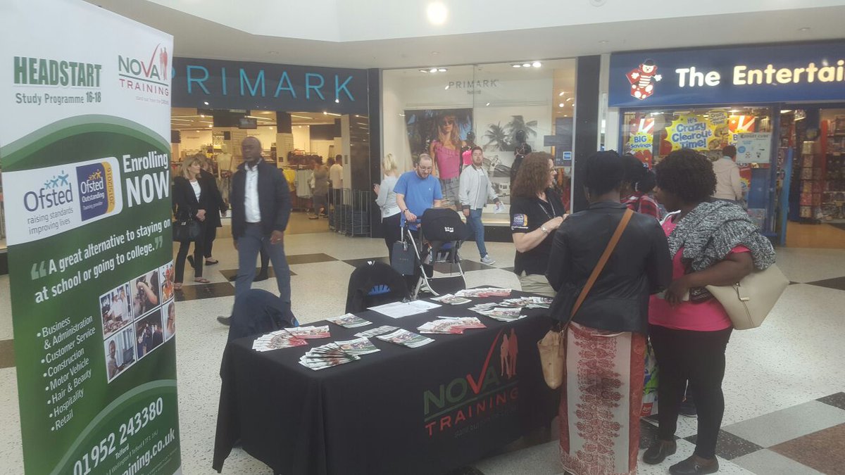 Nova Training Event at Telford Shopping Centre

Come and chat to Julie and Andy till 8pm today about Apprenticeships and Training