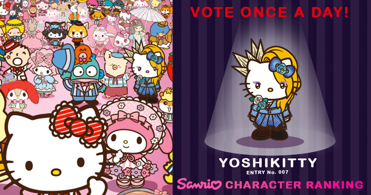 Aneres93's tweet photo. Support @YoshikiOfficial and vote for @Yoshikitty in the @Sanrio Character Ranking! Vote once a day until June11! - https://t.co/2jhRkXH5ym https://t.co/uL2qDFMLOA