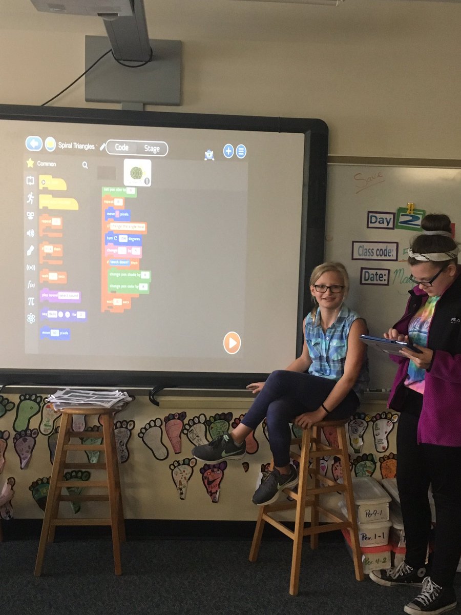 learnwithmaria's tweet photo. More Ss learning from Ss on #Tynker #exploring #beOKwithdiscovering #studentsROCKS @WISRocks @wwsweb @DrGrateWWS https://t.co/rvdGoE3kb0