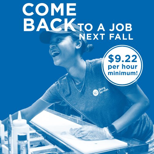 KUunion's tweet photo. Looking for a great place to work? Come back to a job in the Fall!  #WorkAtTheU
https://t.co/4m3kLCdwTY https://t.co/upkSVhJrc4