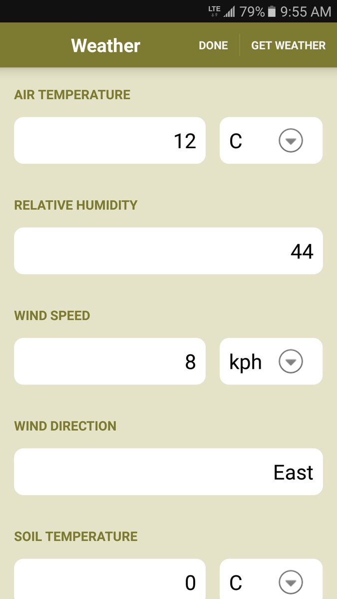 LaneDStock's tweet photo. This is cool. Using @FCCagriculture #FmPro software hit 'Get Weather' button. W/Gps it auto populates all the data
#recordkeeping #plant17 https://t.co/XXmIXYpnuk