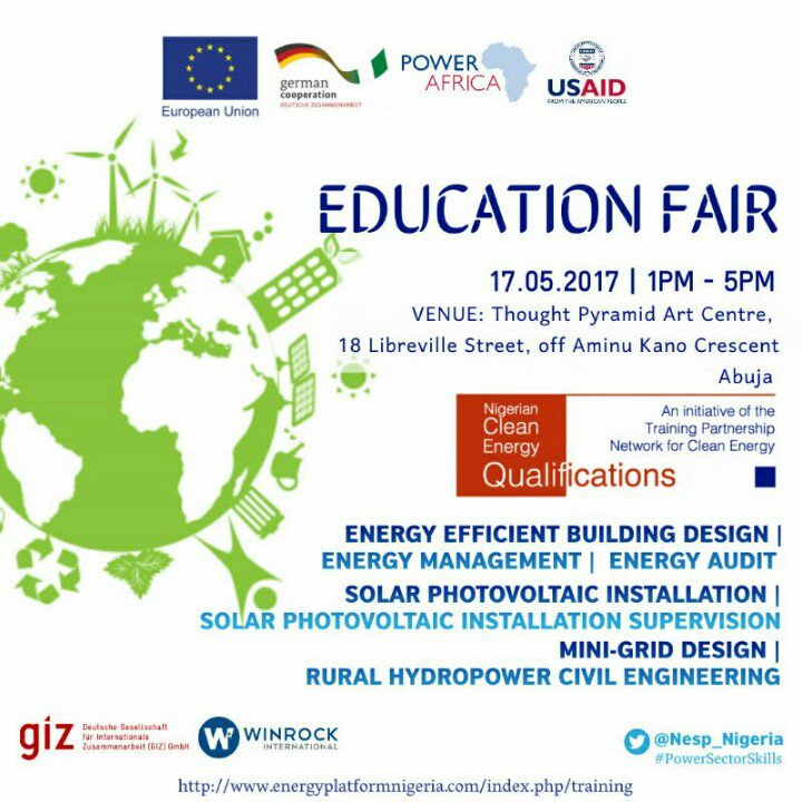 EMPIRE_ABUJA's tweet photo. Its an Education Fair on Clean Energy and Power. It's free to attend. #PowerSectorSkill cc @nesp_Nigeria register: https://t.co/w4hPfd9z4l https://t.co/BDYCpXfokE