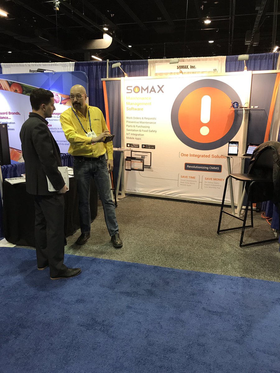 SOMAX_Inc's tweet photo. Today is your last day to check us out at the @FoodSafetySumit Stop in at booth 425! We have #Iot and #Sanitation solutions for you!! https://t.co/7JdPInqO6y