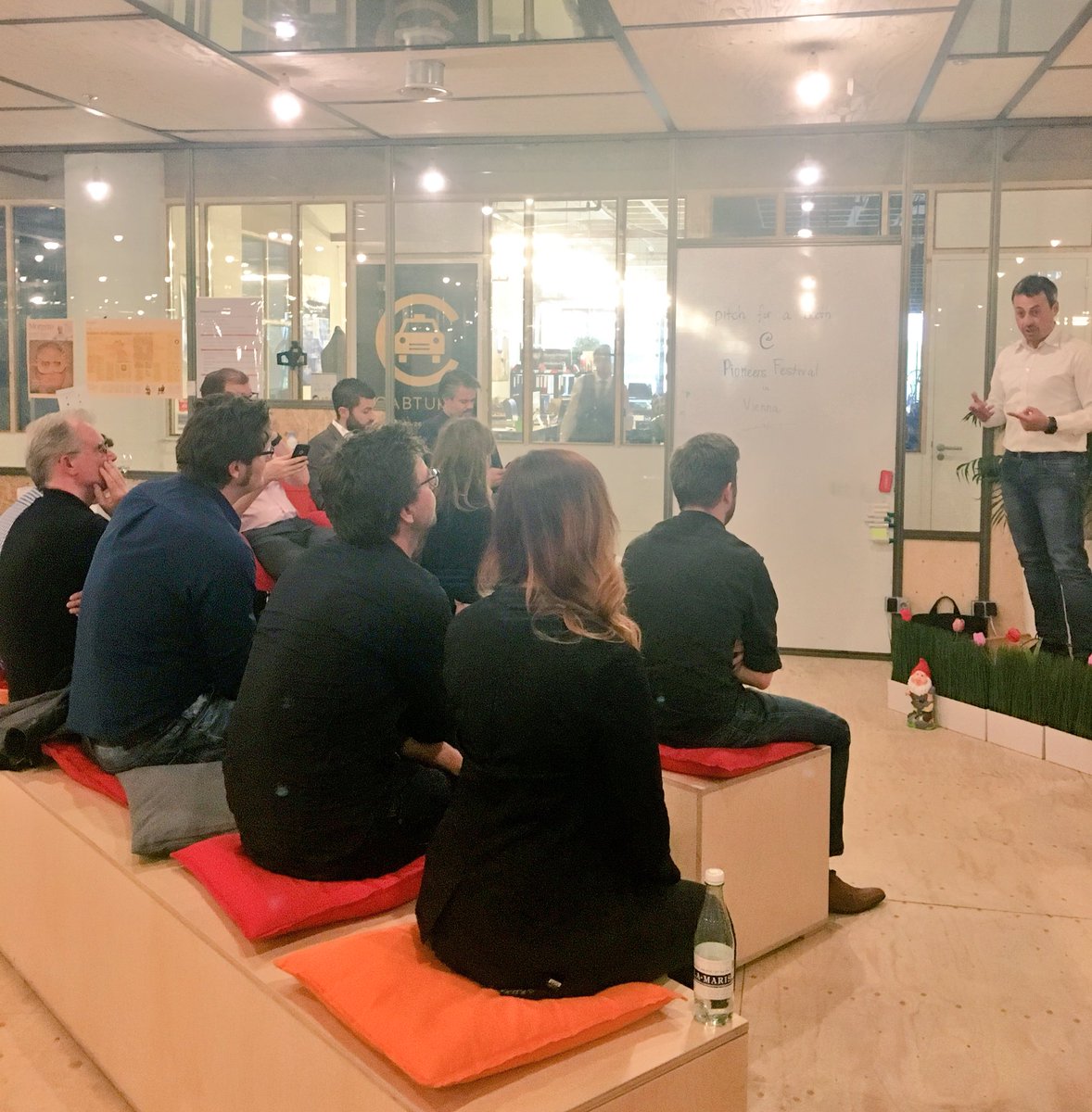 Davide from <a href="/takethewolfway/">WolfWay</a> pitching at #pwcnextlevel #Startupbootcamp #pioneers event in Amsterdam