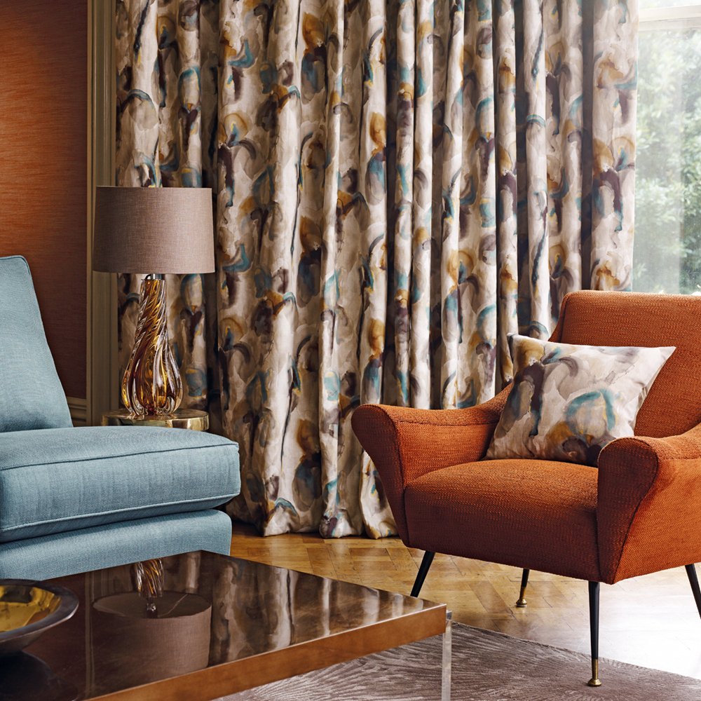 A quietly captivating design, Water Iris features painterly brush strokes and layered watercolours for a gentle sense of movement.