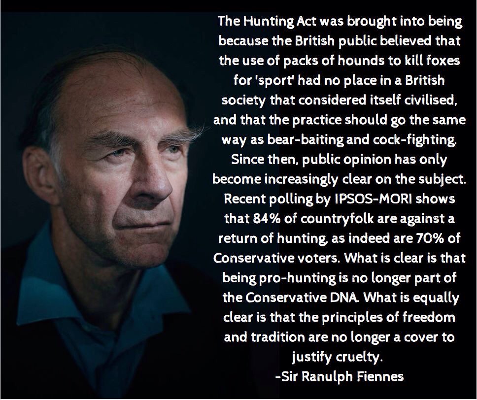 RT if you agree with living legend Sir Ranulph Fiennes on #foxhunting
