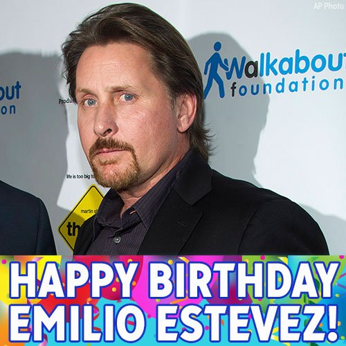 Happy 55th birthday to film producer and actor Emilio Estevez! 