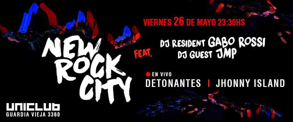 UNICLUB (@uniclubba) on Twitter photo 💥 VIE 26 DE MAYO vuelve la #NewRockcity a <a href="/UniclubBA/">UNICLUB</a> !
En Vivo: <a href="/detonantes/">DETONANTES</a> + #johnnyisland
<a href="/DJGaboRossi/">Gabo Rossi</a> + <a href="/djjmp/">DJ JMP</a>
facebook.com/events/2952077… 💥 VIE 26 DE MAYO vuelve la #NewRockcity a <a href="/UniclubBA/">UNICLUB</a> !
En Vivo: <a href="/detonantes/">DETONANTES</a> + #johnnyisland
<a href="/DJGaboRossi/">Gabo Rossi</a> + <a href="/djjmp/">DJ JMP</a>
facebook.com/events/2952077…