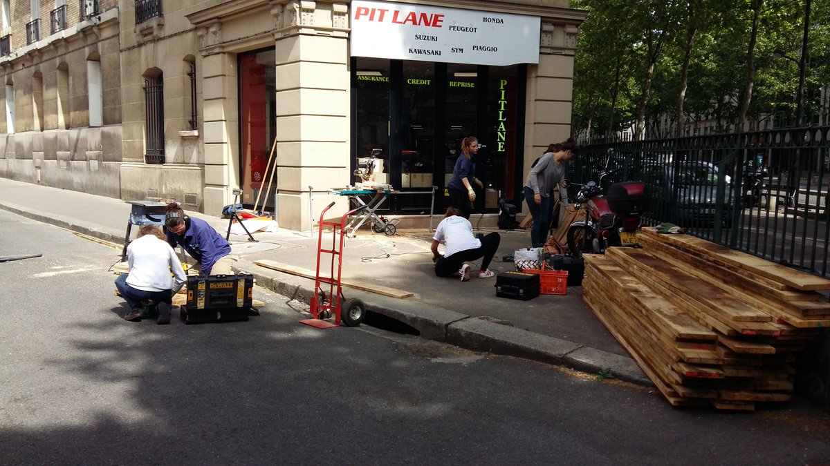 Végétalisation Av du Maine / sq de l'aide Sociale. Le chantier continu demain et samedi matin