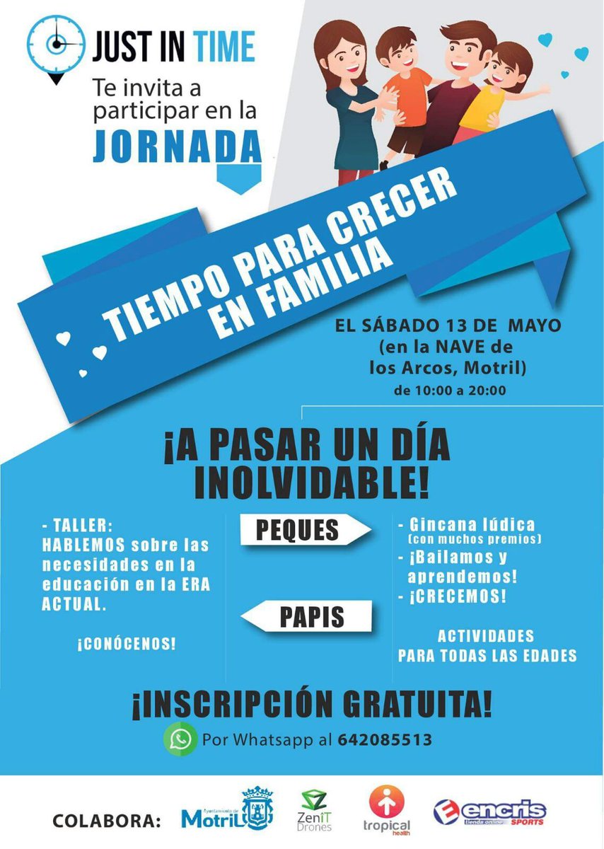ambitionBCG's tweet photo. Queda 1 día para la Jornada "TIEMPO PARA CRECER EN FAMILIA" 😁😁 Aún estás a tiempo de inscribirte ¡¡Corre y consigue tu plaza!! #FelizJueves https://t.co/avA6UgJcuB