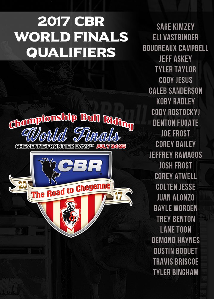 ❌2017 #CBR World Finals at <a href="/CheFrontierDays/">Cheyenne Frontier Days</a> Qualifiers, July 24th &amp; 25th❌